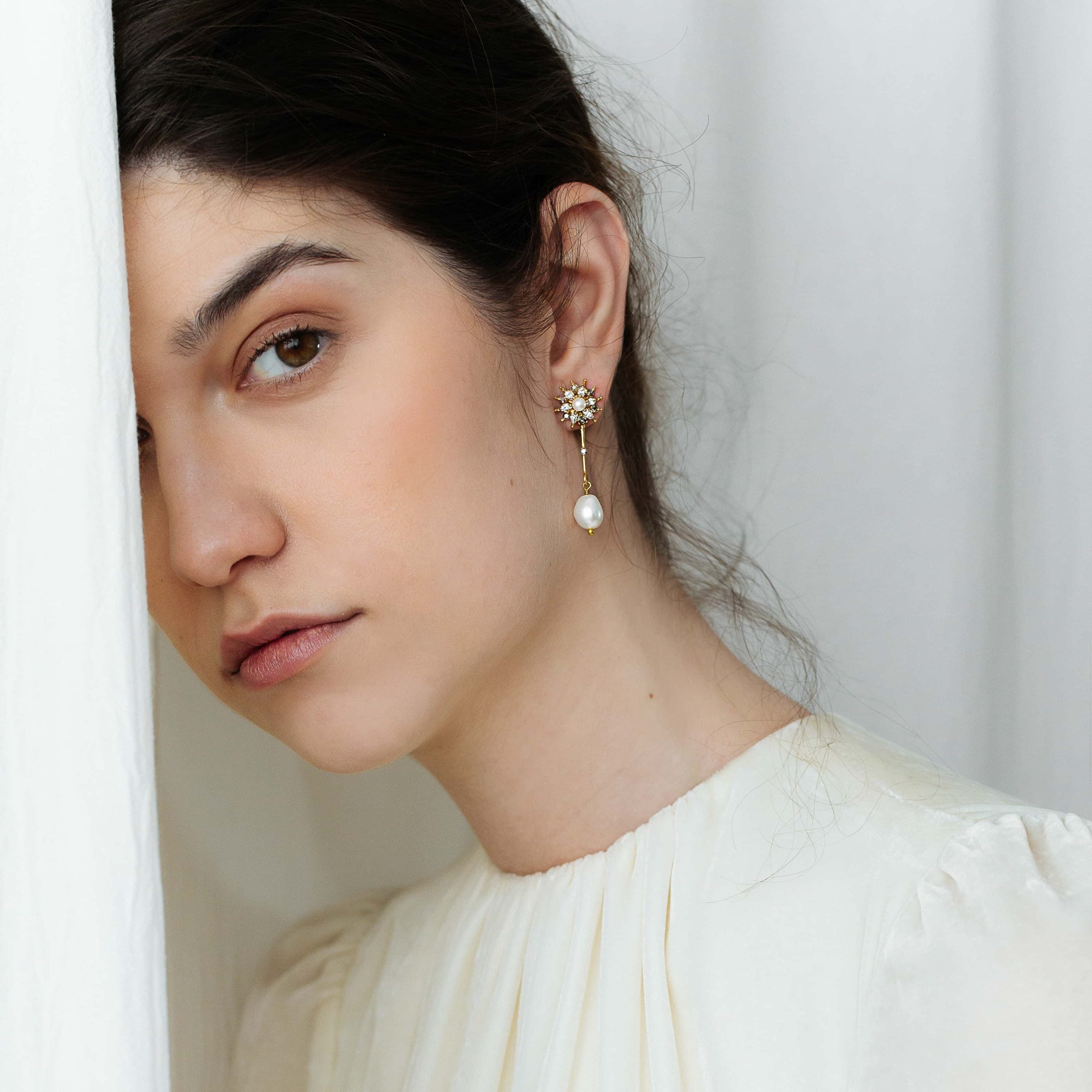 Pendientes Époque Perla Largo