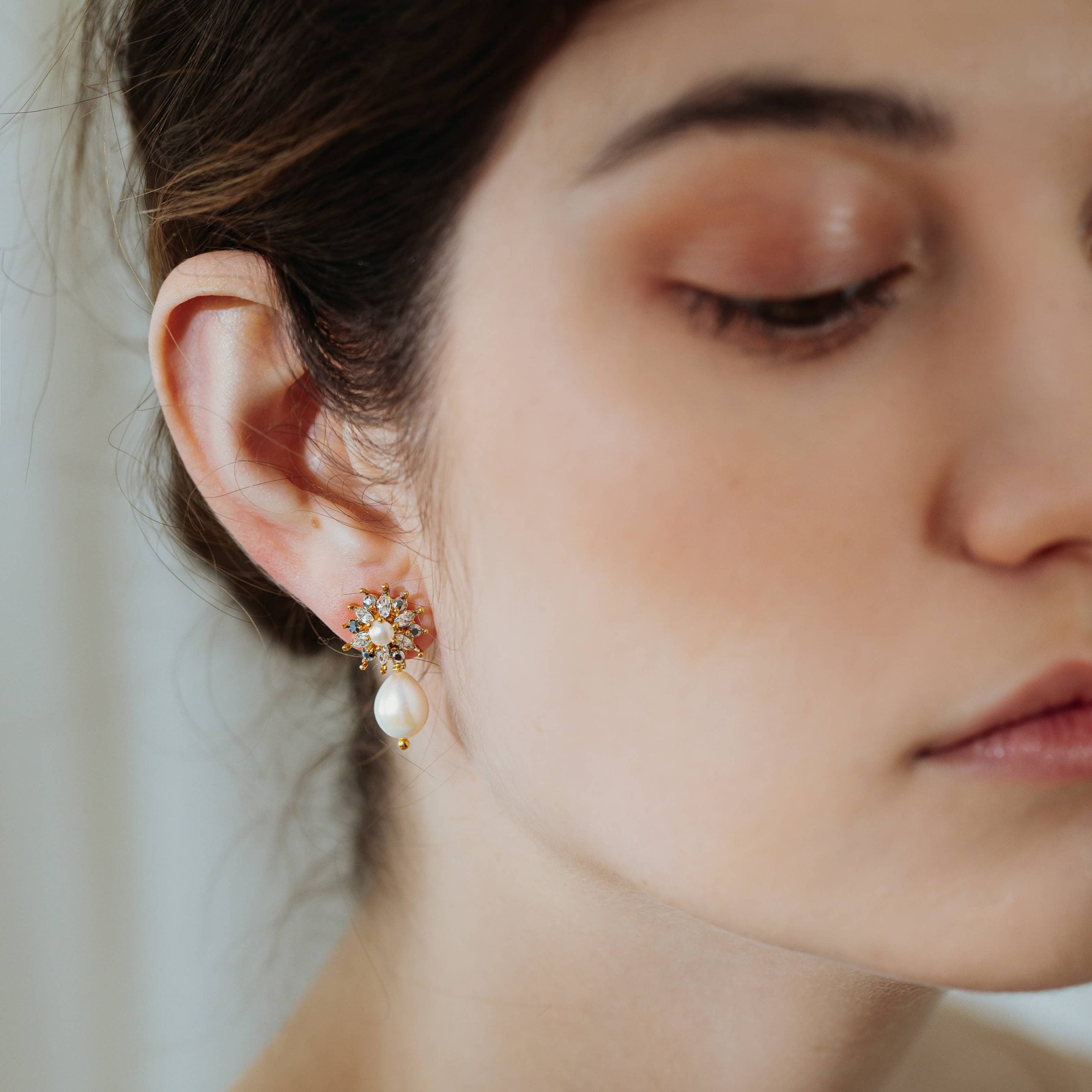 Pendientes Époque Perla Corto