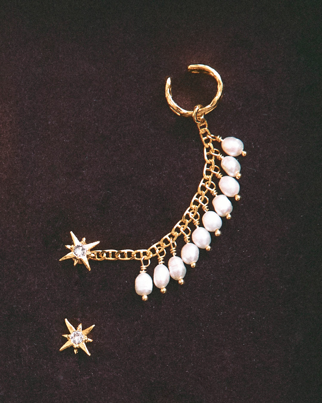 Earcuff Cascada Perlas